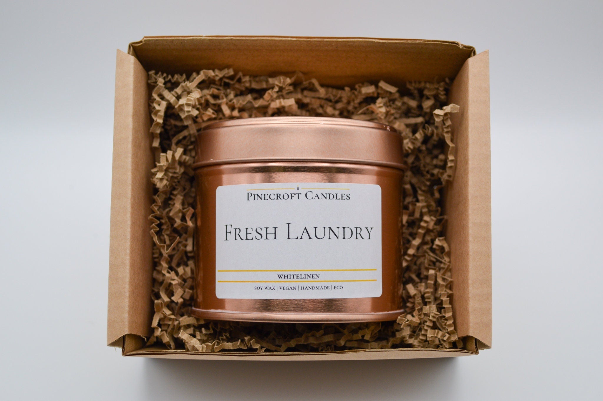 Spring Fresh Laundry Scented Large 220ml Rose Gold Handmade Vegan Friendly Premium Soy Candle