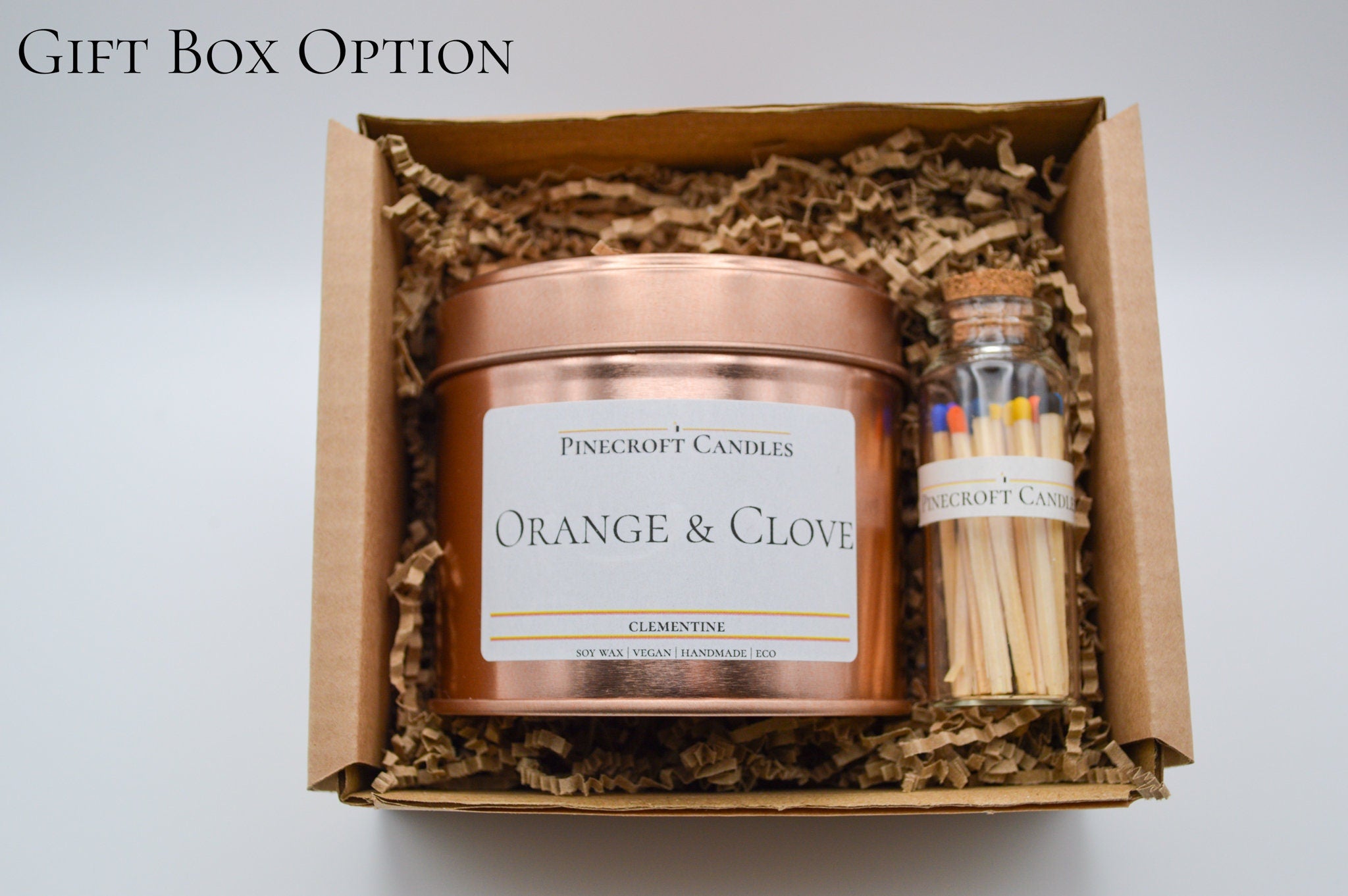 Orange Spice Scented Vegan Soy Candle - Handmade Well-being Candles - Rose Gold large 220ml