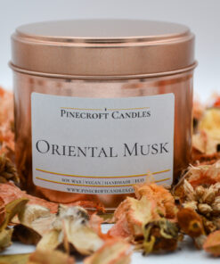 oriental musk soy wax candle | home decor, uk handmade (220ml)